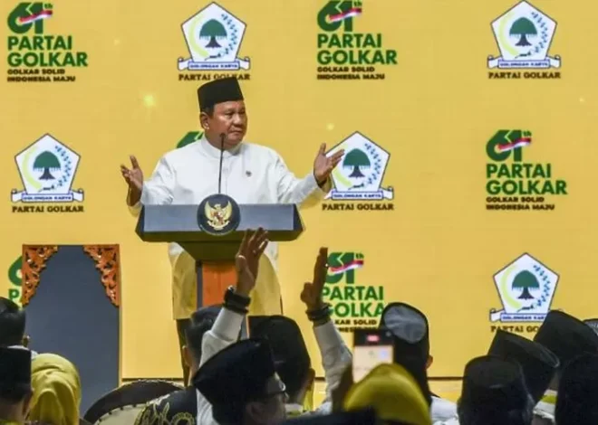 Prabowo: Golkar Telah Menjadi Mitra Penting Pemerintah Sepanjang Setahun Ini