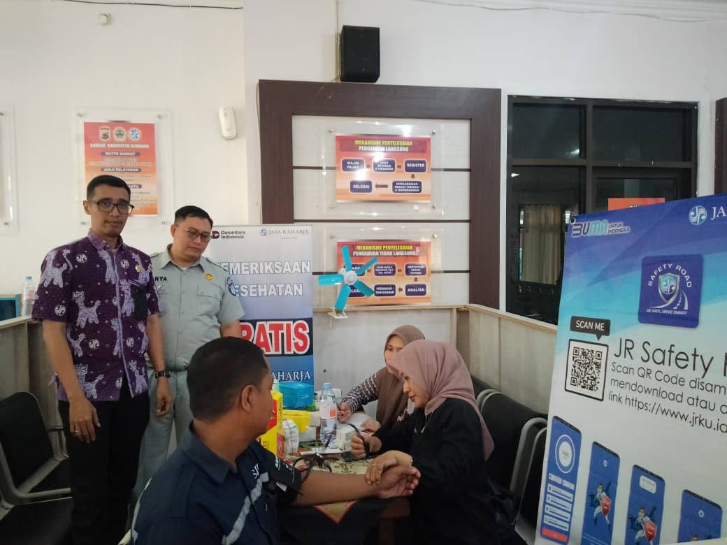 Jasa Raharja Cabang Pati Gelar Layanan Pemeriksaan Kesehatan Gratis di Samsat Rembang