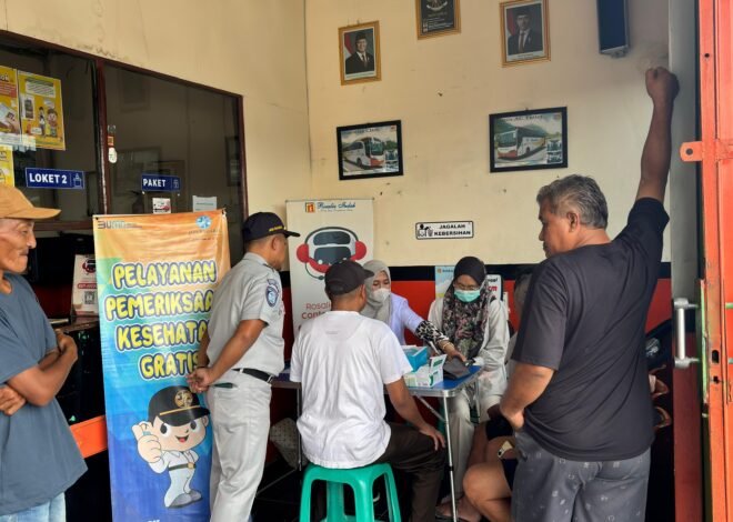 Jasa Raharja Cabang Kotabumi Hadirkan Layanan Pemeriksaan Kesehatan Gratis Bagi Penumpang dan Kru Bus PO Rosalia Indah