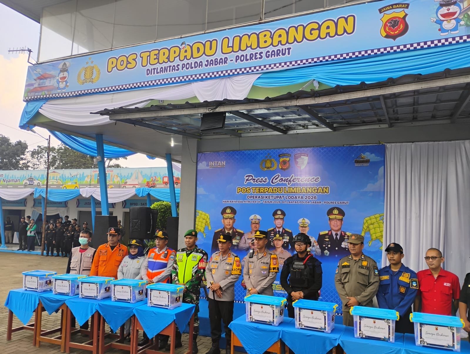 PT Jasa Raharja dan Polres Sambut Kunjungan Kapolda Jawa Barat di Posyanter Technopark Ciawi Tasikmalaya dan Pos Pelayanan Limbangan Garut