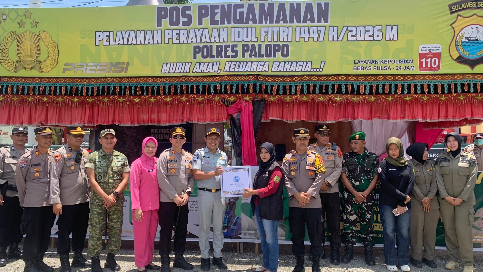 Kepala Cabang Jasa Raharja Palopo Bersama Kapolres Palopo dan Dandim Lakukan Kunjungan Ke Pos Pengamanan Lebaran 2026 di Kota Palopo