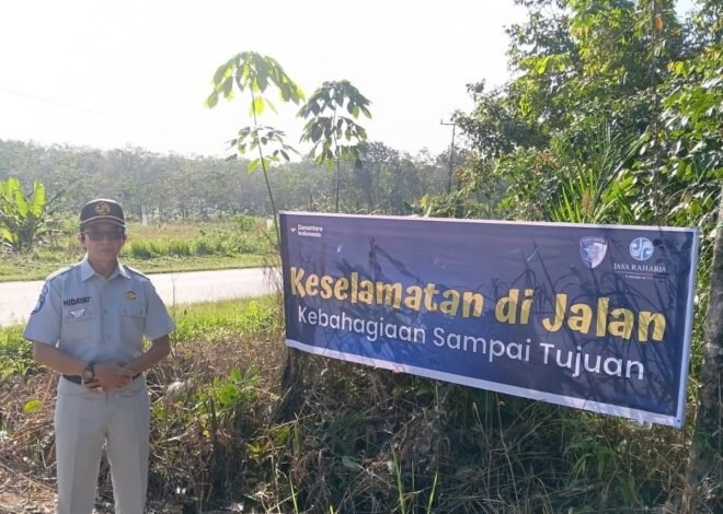 Jasa Raharja Cabang Sintang Pasang Spanduk Himbauan Keselamatan dalam Rangka Siaga Lebaran Idul Fitri 2026