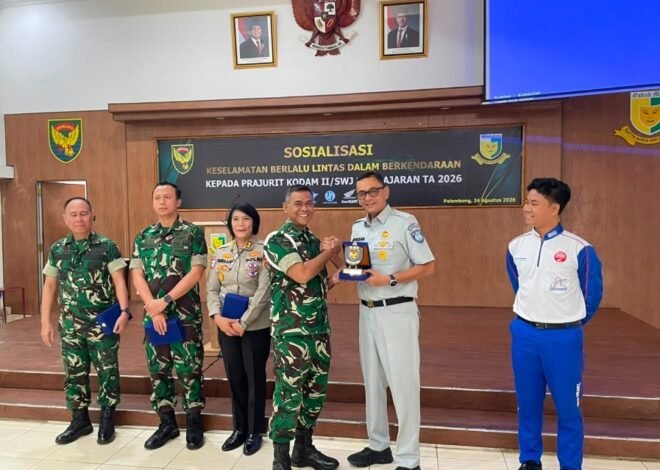 Sinergi Jasa Raharja Sumsel dan Pomdam II/Sriwijaya Tegakkan Kesadaran Keselamatan Berlalu Lintas