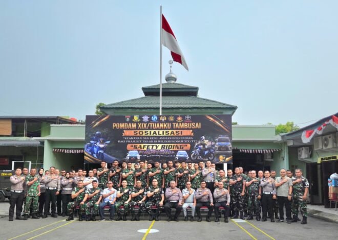 Jasa Raharja Riau Menjadi Narasumber Sosialisasi Safety Riding Di Pomdam XIX/Tuanku Tambusai
