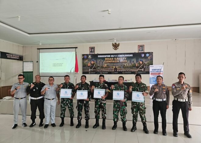 Dorong Budaya Selamat Berkendara, Jasa Raharja Singkawang Bagikan Helm di Tanjungpura Road Safety Campaign 2026