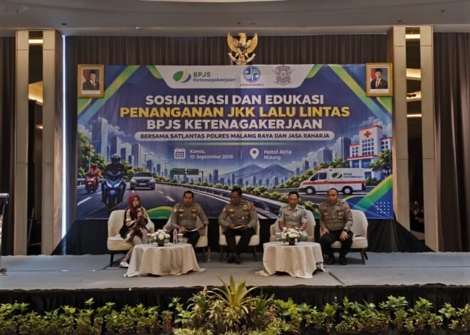 Edukasi Penanganan JKK Lalu Lintas Digelar BPJS Ketenagakerjaan Bersama Jasa Raharja dan Satlantas Polres Malang Raya