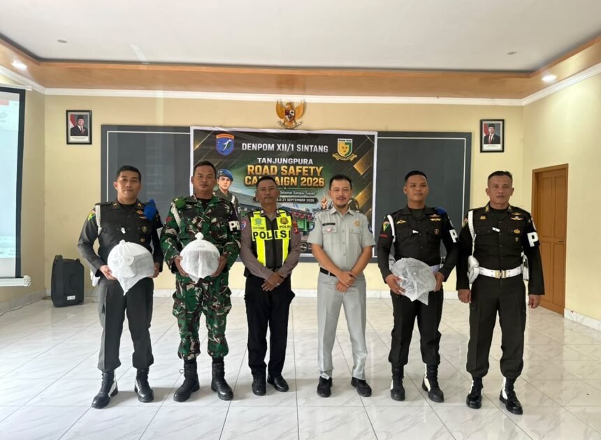Perkuat Pesan Keselamatan Berlalu Lintas, Jasa Raharja Sintang Bagikan Helm di Road Safety Campaign 2026