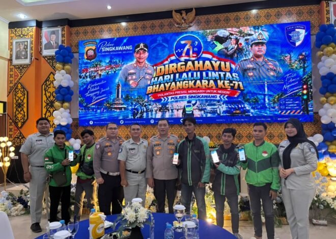 Perkuat Keselamatan Pengemudi Ojol, Jasa Raharja dan Polres Singkawang Sosialisasikan Aplikasi My Jasfren di Hari Lalu Lintas Bhayangkara ke-71