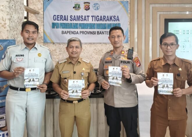 Jasa Raharja Tangerang, Kecamatan Tigaraksa, Kepolisian Sektor Tigaraksa & Bapenda Gerai Samsat Tigaraksa Bersinergi Sosialisasikan Program Diskon Pajak Kendaraan Bermotor