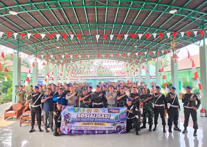 Jasa Raharja Karawang Sosialisasikan Safety Riding dan Kepatuhan Pembayaran Pajak Kendaraan Bermotor di Subdenpom Karawang