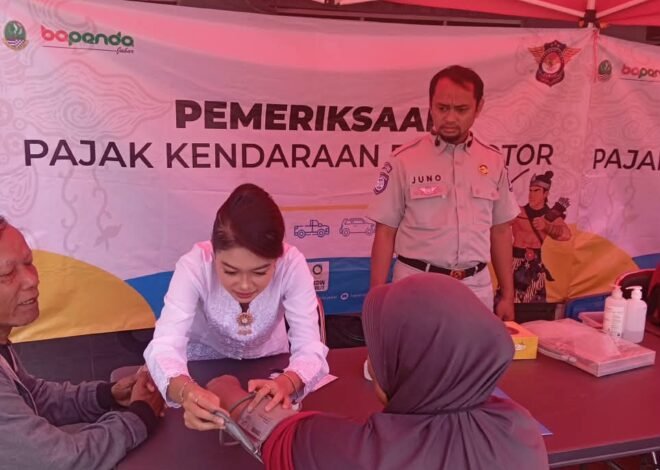 PT Jasa Raharja Cabang Tasikmalaya Berikan Pengobatan Gratis dan Souvenir bagi Wajib Pajak pada Operasi Gabungan di Bunderan Tarogong