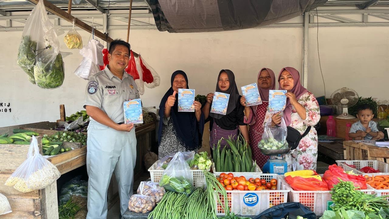 Jasa Raharja Mesuji Perluas Sosialisasi Keringanan Pajak Kendaraan di Pasar Induk Simpang Pematang
